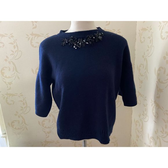 Tara Jarmon Wool Blend Beaded Sweater Ladies Medium - Picture 1 of 6
